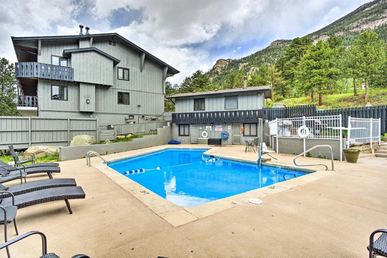 Estes Park Condo Rental Balcony With River Views! Bagian luar foto